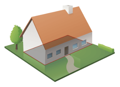 Illustration showing the coverage of easy trenchflow in a house