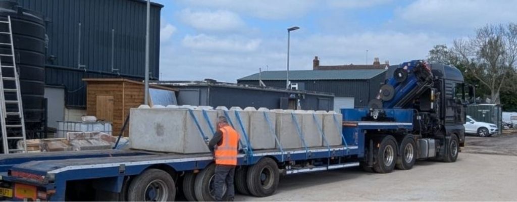 concrete blocks for flood defence